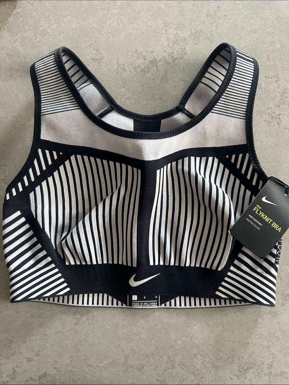 Nike Black & White Flyknit Sports Bra